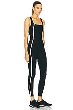 Beyond Yoga Spacedye New Moves Midi Jumpsuit in Darkest Night & Cloud White, view 2, click to view large image.