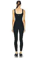 Beyond Yoga Spacedye New Moves Midi Jumpsuit in Darkest Night & Cloud White, view 3, click to view large image.