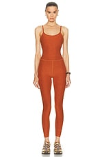Beyond Yoga Spacedye Uplevel Midi Jumpsuit in Warm Clay Heather, view 1, click to view large image.