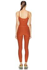 Beyond Yoga Spacedye Uplevel Midi Jumpsuit in Warm Clay Heather, view 3, click to view large image.