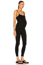 Beyond Yoga Spacedye Uplift Maternity Jumpsuit in Darkest Night, view 2, click to view large image.