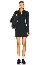 Beyond Yoga Heather Rib Westside Dress in Black Heather, view 4, click to view large image.