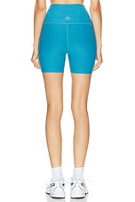 Beyond Yoga Spacedye Keep Pace Biker Short in Cali Blue Heather, view 3, click to view large image.