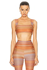 Beyond Yoga Soft Mark Squared Bra in Ombre Stripe, view 1, click to view large image.
