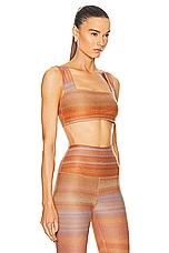 Beyond Yoga Soft Mark Squared Bra in Ombre Stripe, view 2, click to view large image.