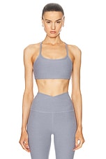 Beyond Yoga Spacedye Slim Racerback Bra in Cloud Gray Heather, view 1, click to view large image.