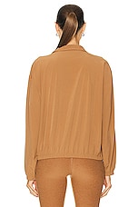 Beyond Yoga In Stride Half Zip Pullover in Toffee, view 3, click to view large image.