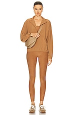 Beyond Yoga In Stride Half Zip Pullover in Toffee, view 4, click to view large image.