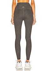 Beyond Yoga Heather Rib High Waisted Midi Legging in Smoke Grey Heather, view 3, click to view large image.