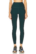 Beyond Yoga Spacedye Caught In The Midi High Waisted Legging in Midnight Green Heather, view 1, click to view large image.