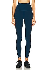 Beyond Yoga Spacedye Caught In The Midi High Waisted Legging in Blue Gem Heather, view 1, click to view large image.