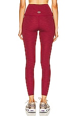 Beyond Yoga Heather Rib High Waisted Midi Legging in Rosewood Heather Rib, view 3, click to view large image.