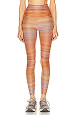 Beyond Yoga Soft Mark High Waisted Midi Legging in Ombre Stripe, view 1, click to view large image.