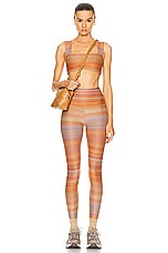 Beyond Yoga Soft Mark High Waisted Midi Legging in Ombre Stripe, view 4, click to view large image.