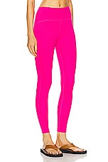 Beyond Yoga Power Beyond Strive High Waisted Midi Legging in Pink Energy, view 2, click to view large image.