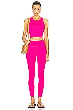 Beyond Yoga Power Beyond Strive High Waisted Midi Legging in Pink Energy, view 4, click to view large image.