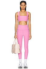 Beyond Yoga Spacedye At Your Leisure High Waist Midi Leggin in Pink Bloom Heather, view 4, click to view large image.