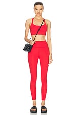 Beyond Yoga Powerbeyond Strive High Waisted Midi Legging in Retro Red, view 4, click to view large image.