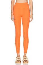 Beyond Yoga Powerbeyond Strive High Waisted Midi Legging in Sunset Orange, view 1, click to view large image.