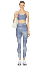 Beyond Yoga Softmark High Waisted Midi Legging in Watercolor Waves, view 4, click to view large image.