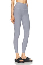 Beyond Yoga Spacedye At Your Leisure High Waisted Midi Legging in Cloud Gray Heather, view 2, click to view large image.