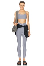 Beyond Yoga Spacedye At Your Leisure High Waisted Midi Legging in Cloud Gray Heather, view 4, click to view large image.