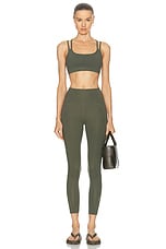 Beyond Yoga Powerbeyond Bootcamp Midi Legging in Modern Olive, view 6, click to view large image.