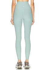 Beyond Yoga Spacedye At Your Leisure High Waisted Midi Legging in Minty Slate Heather, view 4, click to view large image.