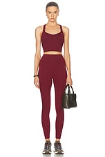 Beyond Yoga Powerbeyond Strive Midi Legging in California Merlot, view 5, click to view large image.