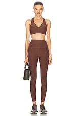 Beyond Yoga Spacedye Caught in The Midi High Waisted Legging in Bold Mocha Heather, view 5, click to view large image.