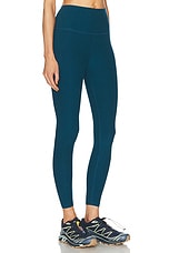 Beyond Yoga Spacedye Caught in The Midi High Waisted Legging in Majestic Blue Heather, view 2, click to view large image.