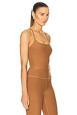 Beyond Yoga Spacedye Slim Racerback Cropped Tank Top in Caramel Toffee Heather, view 2, click to view large image.