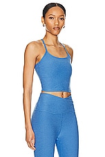 Beyond Yoga Spacedye Slim Racerback Cropped Tank Top in Sky Blue Heather, view 2, click to view large image.
