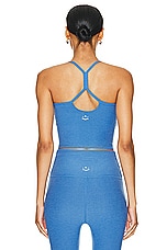 Beyond Yoga Spacedye Slim Racerback Cropped Tank Top in Sky Blue Heather, view 3, click to view large image.
