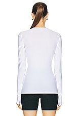 Beyond Yoga Featherweight Classic Crew Pullover Top in Cloud White, view 3, click to view large image.