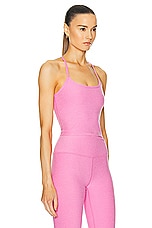 Beyond Yoga Spacedye Slim Racerback Cropped Tank Top in Pink Bloom Heather, view 2, click to view large image.