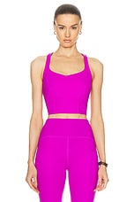 Beyond Yoga Powerbeyond Intensity Raceback Cropped Tank in Violet Berry, view 1, click to view large image.