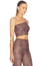 Beyond Yoga Softmark One And Only Shoulder High Cropped Tank Top in Neutral Snakeskin, view 2, click to view large image.