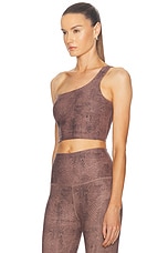 Beyond Yoga Softmark One And Only Shoulder High Cropped Tank Top in Neutral Snakeskin, view 3, click to view large image.