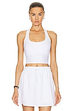 Beyond Yoga Spacedye Well Rounded Cropped Halter Tank Top in Cloud White, view 1, click to view large image.