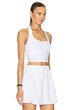 Beyond Yoga Spacedye Well Rounded Cropped Halter Tank Top in Cloud White, view 2, click to view large image.