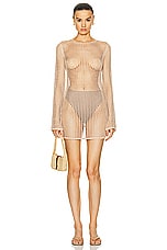 Bananhot Serena Mini Dress in Classic Beige, view 1, click to view large image.