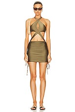 Bananhot Cece Skirt in Olive Green, view 4, click to view large image.