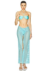 Bananhot Midi Net Sarong in Sky Blue, view 4, click to view large image.