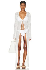 Bananhot Talia Cover Up Top in White, view 1, click to view large image.