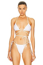 Bananhot Rings Bikini Top in White, view 1, click to view large image.