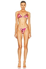 Bananhot Emmy Bikini Bottom in Pink Brown Jungle, view 4, click to view large image.