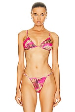 Bananhot Emmy Bikini Top in Pink Brown Jungle, view 1, click to view large image.
