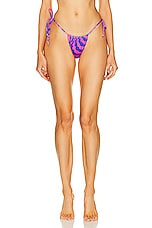 Bananhot Bell Bikini Bottom in Purple Waves, view 1, click to view large image.