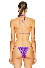 Bananhot Bell Bikini Top in Purple Waves, view 3, click to view large image.
